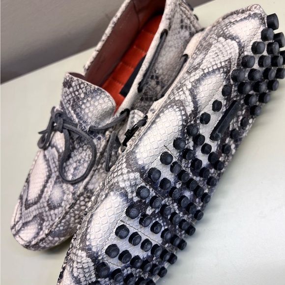 NWT John Richmond Gray and White Snakeskin Loafers - Picture 2 of 8